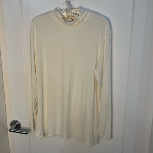 Papa Vancouver Bamboo Soft Lightweight White Cream Off white Turtleneck Medium